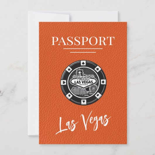 Save The Date Orange Las Vegas Passport Enregistrer La Date (Devant)