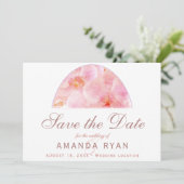 Save The Date Orange Mariage Floral Orange Orchid (Debout devant)