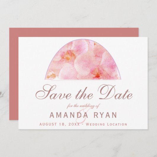 Save The Date Orange Mariage Floral Orange Orchid (Devant / Derrière)