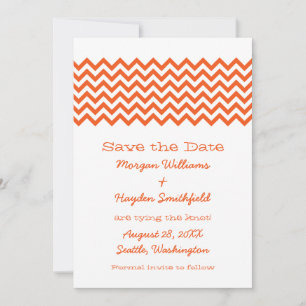 Save The Date Orange Simple Chevron Enregistrer l'Invitation de