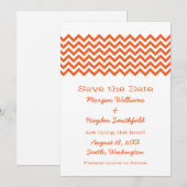 Save The Date Orange Simple Chevron Enregistrer l'Invitation de (Devant / Derrière)