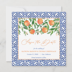 Save The Date Orange Tree Citrus Mariage Méditerranée Carrelage 