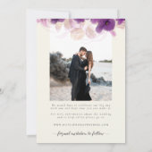Save The Date Orchidée violette classique Mariage photo moderne  (Dos)