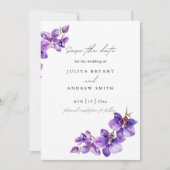Save The Date Orchidée violette photo simple (Devant)