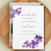 Save The Date Orchidée violette photo simple