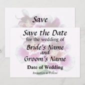 Save The Date Orchidées de Miltoniopsis rose et blanc (Devant / Derrière)