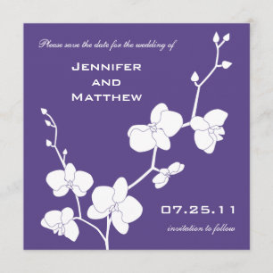 Save The Date Orchidées Enregistrer la date - Profond violet et 