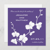 Save The Date Orchidées Enregistrer la date - Profond violet et  (Devant / Derrière)