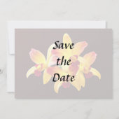 Save The Date Orchidées jaunes et bordeaux Brassolaeliocattleya (Dos)