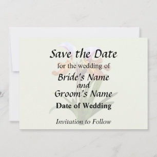 Save The Date Orchidées Paphiopedilum entrelacées