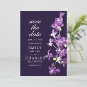 Save The Date Orchidées violettes, Mariage élégant et moderne (Debout devant)