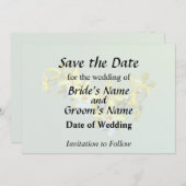 Save The Date Orchidées Vuylstekeara Jaune et Blanc en forme de  (Devant / Derrière)