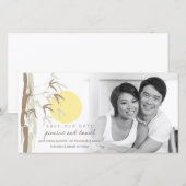 Save The Date Oriental Yellow Sunrise Bamboo Zen Enregistrer La  (Devant / Derrière)