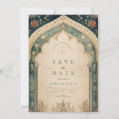 Save The Date Ornate Elegant Floral Mariage islamique (Devant)
