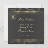 Save The Date Ornate Golden Spiders Enregistrer la date Invitati (Devant)