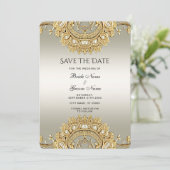 Save The Date Ornate Or Enregistrer La Date (Debout devant)