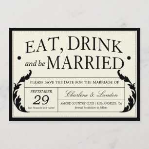SAVE THE DATE ORNATE VINTAGE MARIAGE RÉSERVEZ LA DATE