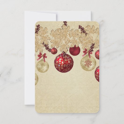 Save The Date Ornements de vacances Gold/Red Winter Enregistrer (Dos)