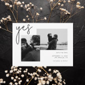 Save The Date Oui Moderne Noir Blanc Calligraphie Mariage photo