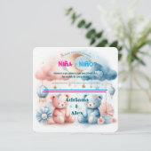 Save The Date Ours en peluche et étoiles Genre Révéler sur mesur (Debout devant)