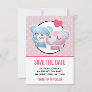 Save The Date Ours KIssing sur Cute Pois et Kawaii