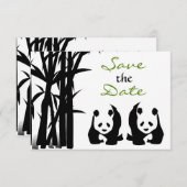 Save The Date Ours Panda et Bambou Mariage Enregistrer la Date (Devant / Derrière)