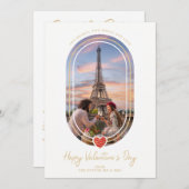 Save The Date Oval Effect Red Heart Happy Valentine's Day Photo  (Devant / Derrière)