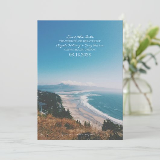 Save The Date Pacific Coast Beach Wedding Enregistrer la date (Debout devant)