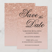 Save The Date Paillet Gradient Or Rose Antique (Devant / Derrière)