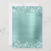 Save The Date Pailleté Turquoise Clair Ombré Feuille (Dos)