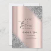 Save The Date Paillettes Argentées Ombrées Rose GoldSave The Dat (Devant)