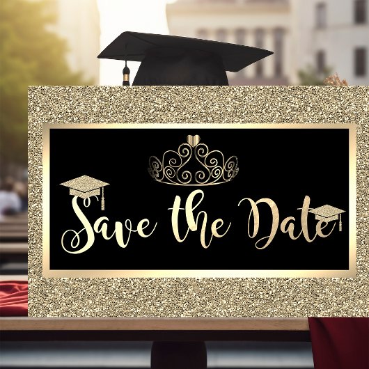 Save The Date Paillettes dorées, Couronne de remise des diplômes