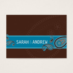 SAVE THE DATE :: Paisley - choc & turquoise
