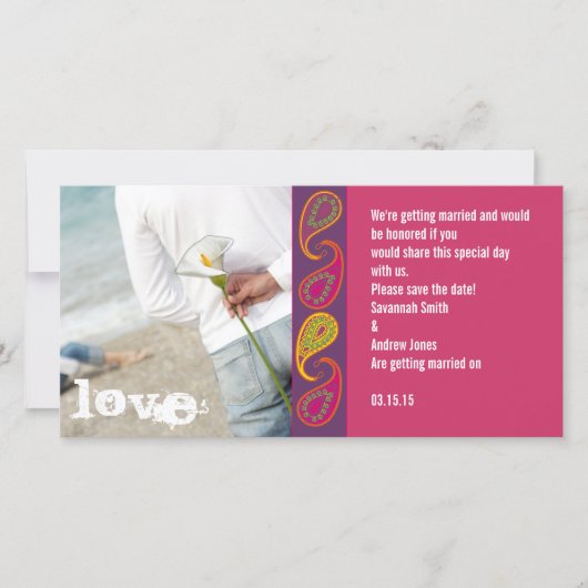 Save The Date Paisley Enregistrer la date (Devant)