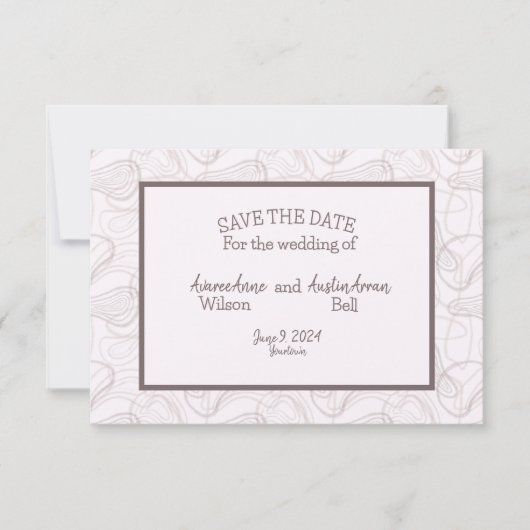 Save The Date Pale Bourgogne Mariage Abstrait (Devant)