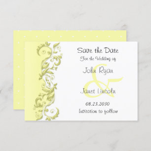 Save The Date Pale Yellow Polka Dot - Enregistrer la date