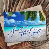Save The Date Palm Beach Tropical Destination Mariage Photo