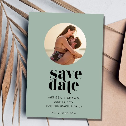 Save The Date Palm Tree Beach Tropical Destination Mariage
