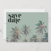 Save The Date Palm Tree Beach Tropical Destination Mariage (Devant)