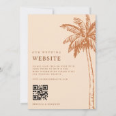 Save The Date Palm Tree Boho Beach Terracotta QR Code Mariage (Dos)