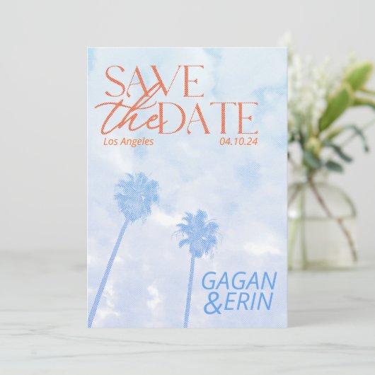 Save The Date Palm Tree De Los Angeles Sauvegardez La Date. Vint (Debout devant)