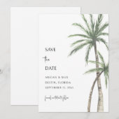 Save The Date Palm Tree Destination Enregistrer la date (Devant / Derrière)