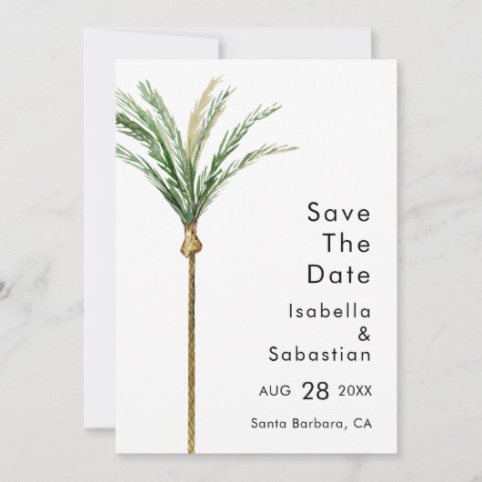 Save The Date Palm Tree Destination Mariage Simple Enregistrer L (Devant)