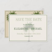 Save The Date Palm Tree élégant mariage moderne Enregistrer la d (Devant / Derrière)