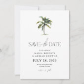 Save The Date Palm Tree minimal Mariage de plage tropicale (Devant)
