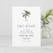 Save The Date Palm Tree minimal Mariage de plage tropicale (Debout devant)