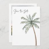 Save The Date Palm Tree photo Mariage de plage tropical (Devant / Derrière)