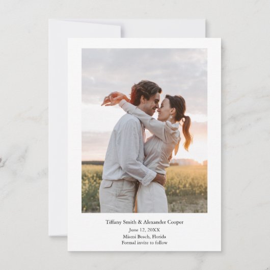 Save The Date Palm Tree photo Mariage de plage tropical (Dos)