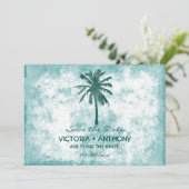 Save The Date Palm Tree Plage Tropical Mariage Enregistrer La Da (Debout devant)
