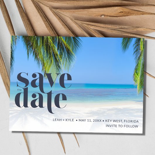 Save The Date Palm Tree Plage tropicale Mariage